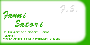 fanni satori business card