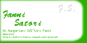 fanni satori business card